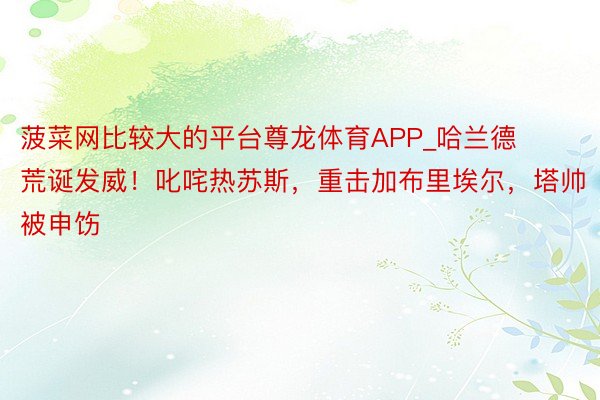 菠菜网比较大的平台尊龙体育APP_哈兰德荒诞发威！叱咤热苏斯，重击加布里埃尔，塔帅被申饬